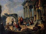 Panini, Giovanni Paolo Ruins with Scene of the Apostle Paul Preaching oil painting picture wholesale